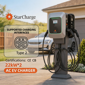 Wholesale Starcharge Saturn 2x32A 400V Type 2 Wallbox PTB Meter LCD Display for Destination Commercial <b>Smart</b> AC EV Charger - Product Image 1