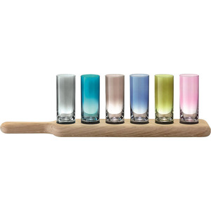Paddle Vodka Set Cores Sortidas Mouthblown Handmade 2 oz Shot <span class=keywords><strong>Glass</strong></span> - Product Image 2