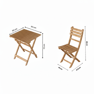 Ensemble de bistro en acacia, 3 pièces, mobilier d'extérieur en bois naturel pour usage extérieur à usages multiples pour cuisine hôtel villa sous-sol - Product Image 1