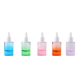 Flacon compte-gouttes en verre transparent dégradé 20 ml pour sérum de soin et huile capillaire, emballage en gros pour marque privée OEM MLM - Product Image 5