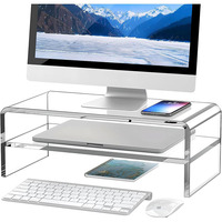 Support pour ordinateur portable en acrylique personnalisé en usine, en forme de U, organisateur de bureau transparent, support mural multifonctionnel pour la maison et le bureau