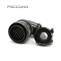 Connecteur industriel circulaire mâle fileté PSCCONN MS5015 Série MS3108A 28-21P, prise d'épissure de câble à angle droit, 37 broches