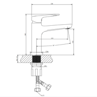 Robinet d'eau chromé de haute qualité en laiton robinet de lavabo monotrou mitigeur robinet de lavabo de salle de bain