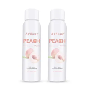 Private Label Großhandel Hautpflege produkte 150ML Body Wash Mousse Cleansing Moist urizing Peach White ning Dusch gel Body Wash