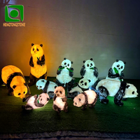 Statue d'animal panda chinois en résine et fibre de verre H60CM blanc et noir, imperméable, objet de collection artistique
