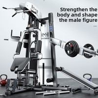 Ensemble d'équipement d'entraînement multifonctionnel pour la maison, station de fitness pour trois personnes avec un entraîneur de force complet