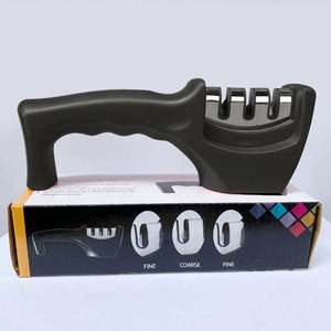 Aiguiseur de couteaux manuel ovale en bois, kit d'affûtage de couteaux, aiguiseur de couteaux diamanté à roulement en acier - Product Image 5