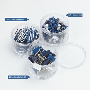 Set di 3 Tipi di Fermagli Metallici a Clip, Combinazione di Fermagli Blu per Biglietti, Porta Biglietti, Set di Cancelleria per Quaderni, Clip all'Ingrosso - Product Image 3