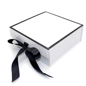High Quality Recycled Materials Embossing Matt Lamination Magnetic Closure Custom Color Wedding Rigid <b>Box</b> with Ribbon Packaging - Product Image 2