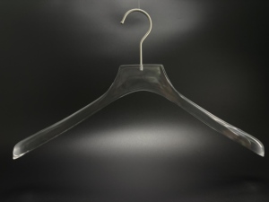 Single Tier Anti-Slip 40*3.6CM Acrylic Coat <strong>Hanger</strong> Clear Transparent Clothing Organizer for Wardrobe for Store Use - Product Image 2