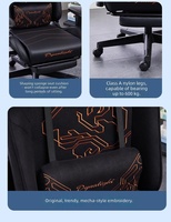 Chaise de course ergonomique en cuir pour esports, pivotante à 360 degrés, hauteur réglable, support lombaire, appui-tête en tissu, personnalisable