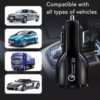 Pengisi Daya Mobil Mindpure 18W Dual USB QC 3.0 Adaptor Pengisian Cepat Universal Mini untuk Perangkat Seluler