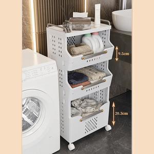 3-слойная Пластиковая Складная детская книжная полка с колесами - Product Image 3