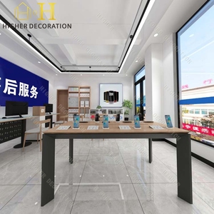 Moderno teléfono móvil tienda de diseño personalizado de alta calidad de <span class=keywords><strong>madera</strong></span> de Metal teléfono Display mesa de mostrador para teléfono celular Display Showcase - Product Image 5