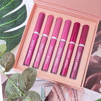 Vente en Gros Votre Logo Lipgloss 6 Couleurs Rouge à Lèvres Liquide Mat Imperméable Longue Tenue Cosmétiques Marque Privée Ensemble Gloss à Lèvres