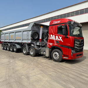 LUYI ağır 5 akslar 80-100Tons u-hidrolik arka damperli römork yük yan damperli arka dökümü yarı kamyon römorkları - Product Image 4