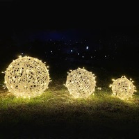 Lampes LED en rotin en forme de boule, IP65, alimentées par énergie solaire, télécommandées, clignotantes, étanches, effet ciel étoilé, pour décoration extérieure, éclairage de camping