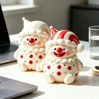 Jouets Squishy de Noël Clown à Remontée Lente en TPR, Chapeau de Père Noël, Clown Garçon Fille, Bonhomme de Neige, Jouets Anti-Stress à Presser, Vente en Gros
