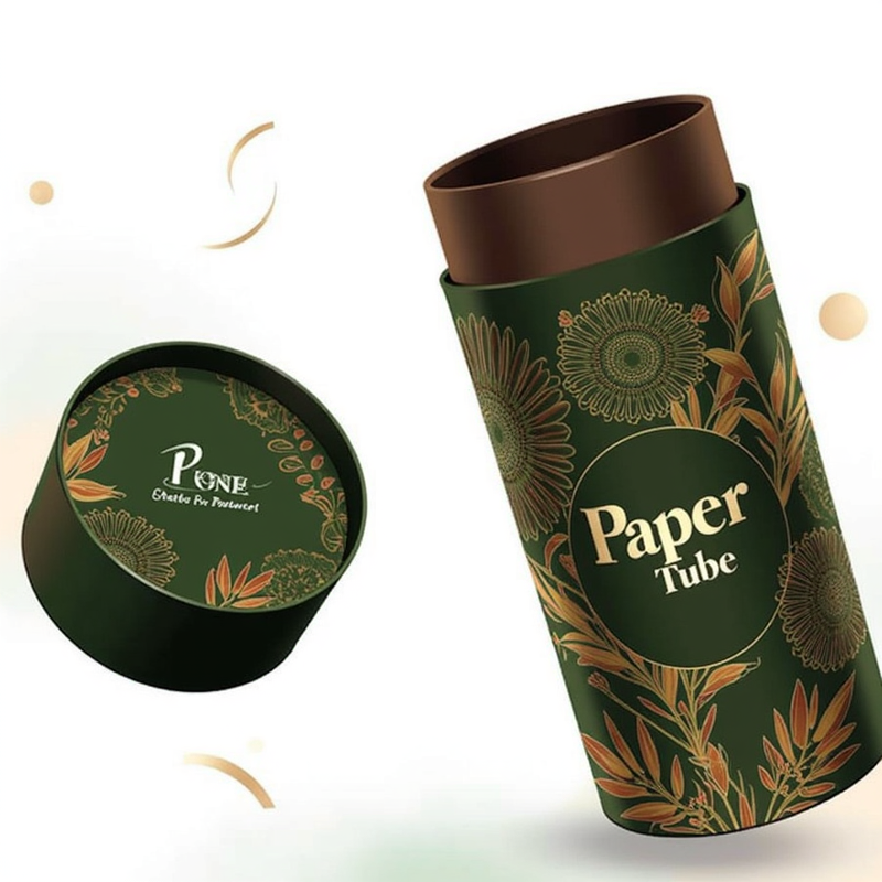 Custom Eco-Friendly Matt Lamination Perfume Tube Packaging Cylinder Paper Tube Bottle Tea Packaging Cosmetic Container Kraft