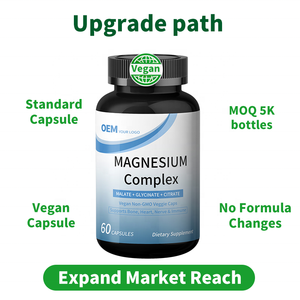 Cápsulas de Complejo de Magnesio Vegano 100% a Base de Plantas, Cumple con las Normas de la UE, Etiquetado y Empaquetado Personalizados, Suplemento Apto para Veganos - Product Image 6