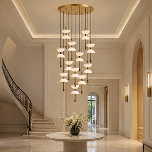 Lustre suspendu élégant en métal et céramique sur mesure pour hall d'hôtel, villa, escalier - Prix usine de gros - Product Image 1