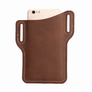 2020 Wish Popular Artificial PU Leather Mobile Phone Belt Case Cellphone Pouch Waist Wallet For Men