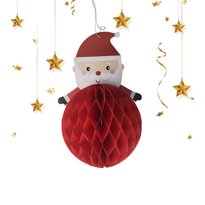 Christmas Tree Red Tissue Paper Honeycomb Promotional Party Supplies H 34CM Sample Available for Hotels and Resorts
