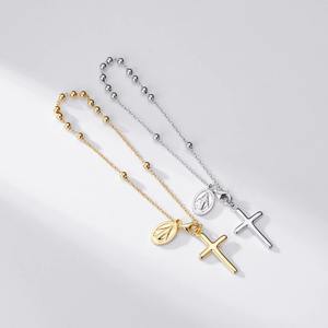 Fashion Jewelry Sterling <b>Silver</b> 925 <b>Bracelet</b> <b>Chain</b> for Women 18K Gold Plated Cross Pendant <b>Bracelet</b> Religious Jewelry Wholesale - Product Image 4