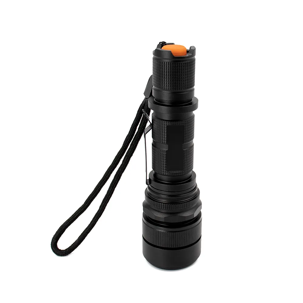 Rechargeable LED Torch Brightness Powerful Custom Aluminum Zoom L2 LED Flashlight with Clip