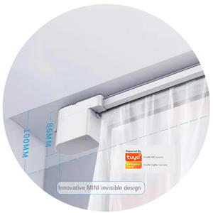 รางม่านไฟฟ้าอัจฉริยะติดเครื่องยนต์ชุดม่านไฟฟ้าอัจฉริยะตาข่าย <span class=keywords><strong>WiFi</strong></span> Tuya บลูทูธออฟไลน์ควบคุมด้วยเสียง - Product Image 1