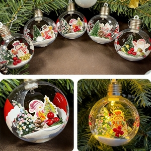 Boule en plastique personnalisée pour micro-paysage, avec lumière LED et gravure laser par sublimation, pour décorations de Noël - Product Image 5