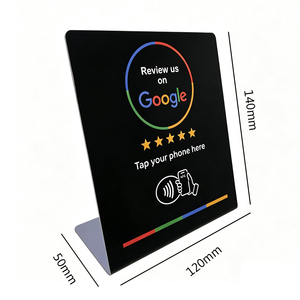 Tarjeta de Menú Programable de Acrílico, Epoxi y PVC Personalizada, 13.56Mhz NFC, Soporte para Tarjeta con Código QR para Reseñas de Google - Product Image 4