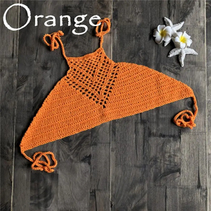 Customized Logo Crochet One-Piece Swimwear Summer Sexy Top Knitted Swimsuit Girl Hollow Bra Strapless Push-Up Bra Fashion <strong>Bather</strong> - Product Image 6
