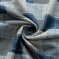 Tissu réversible double face à carreaux, tissé double couche, pour chemises et robes, en fil teint