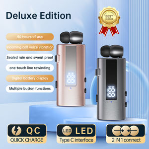 Casque d'écoute professionnel <span class=keywords><strong>K92</strong></span> V6.0 Lavalier Appel 30h/Musique 50h Rappel par vibration Affichage numérique LED avec micro Écouteur sans fil - Product Image 2