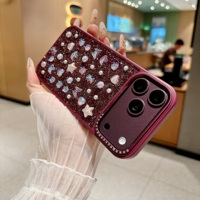 Coque de téléphone scintillante effet diamant pour iPhone Air 16 15 14 13 17 18 Pro Max, avec perles et strass, DIY, joli cadeau pour fille