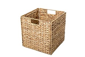 Water hyacinth <b>storage</b> collapsible <b>basket</b> with handle foldable made in Vietnam best price best design - Product Image 3