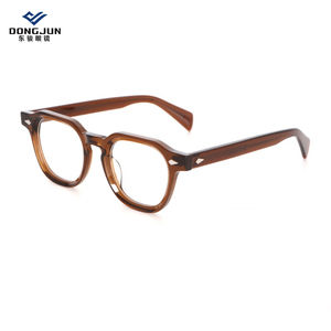 شعار مخصص جاهز تصميم جديد عتيق كلاسيكي شفاف نظارات عين أسيتات الزيتون إطار غير متزن للرجال والنساء - Product Image 6