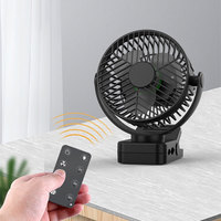 Ventilateur de plafond domestique à 360 degrés avec télécommande LED veilleuses USB chargeur batterie externe 6 pouces ventilateur à pince