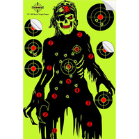 Cibles de tir en papier amusantes, vert fluorescent vif, cibles de tir zombie, grandes cibles squelette en papier pour l'entraînement en extérieur