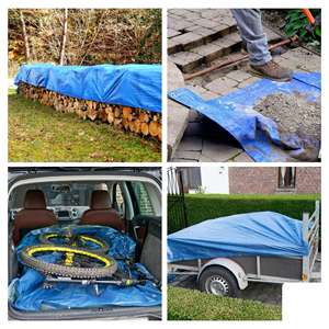 Perel Tarpaulin-Azul/Caqui-Fuerte-4x4 m - Product Image 2