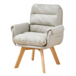 <span class=keywords><strong>Fauteuil</strong></span> de salon confortable pour longues sessions assises, idéal pour la maison, le bureau ou la chambre à coucher, en cuir véritable, pivotant, avec dossier inclinable, style nordique, luxe léger - Product Image 1