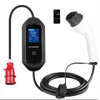 Nouveau chargeur EV portable intelligent GBT vers prise CEE rouge 16A monophasé 11kW avec contrôle WiFi via application, fabricant de chargeurs EV 11 kW avec prise GB