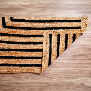 Tapis en jute tressé fait main, motif géométrique labyrinthe, beige, pour salon, hôtel, vente en gros - Product Image 1