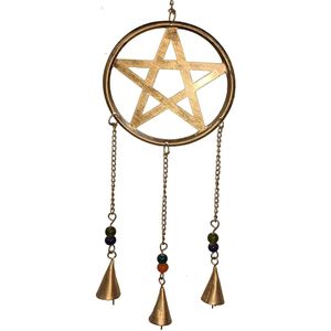 PARIJAT HANDICRAFT Traditional Indian Wind Chimes Handmade Decorative Wall Door Hangings Brass Metal Strings Bell Decoration - Product Image 1