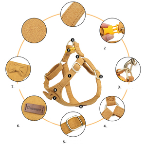 Set Harnesses Anjing Kecil Ringan Lembut Tali Kucing yang Dapat Disesuaikan Tanpa Tarik Tanpa Tersedak Anti Lepas Multifungsi Serat <span class=keywords><strong>Vest</strong></span> Harnesses Hewan Peliharaan - Product Image 3
