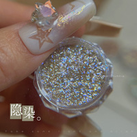 6 pièces/ensemble cristal diamant ongles poudre sous-teinte flagrante Nail Art paillettes Pigment holographique bricolage manucure miroir paillettes poudre