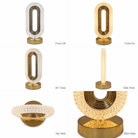 Lampe de table LED moderne en cristal, rechargeable par USB, à intensité variable tactile, veilleuse 3 couleurs, lampe de chevet, lampe de bureau, décoration d'intérieur, cadeau