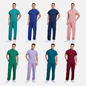 Women's Pink <b>Scrub</b> <b>Set</b> With Zip Neck And Drawstring Pants Moisture Wicking Hospital Uniforms - Product Image 4