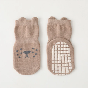 Calcetines de Bebé de Algodón Peinado Transpirables Antideslizantes con Agarres de Silicona y Suelas de Goma, Diseño Lindo de Fábrica - Product Image 2